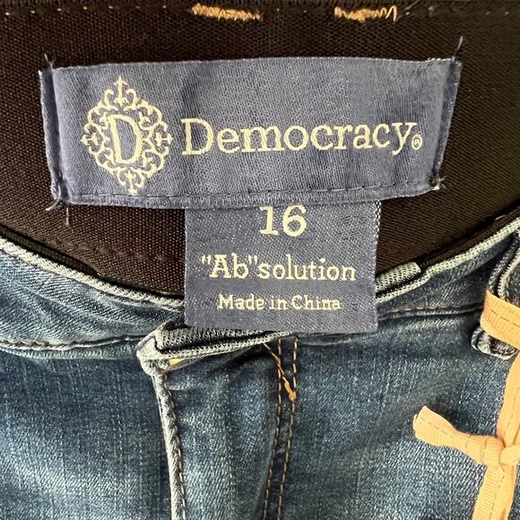 NEW! Democracy Women's Ab Solution Ankle Skimmer Jeans 16 Blue Elastic Waist - Picture 6 of 7
